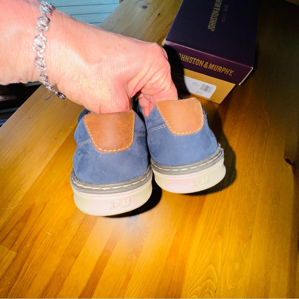 Johnston & Murphy Kids Blue Lace-Up Dress Shoes - Picture 5 of 6